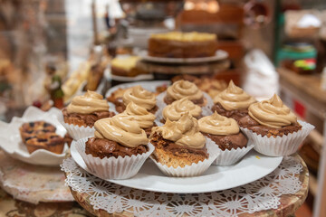 Cupcake with cream for sale in a candy store in a town in Colombia.