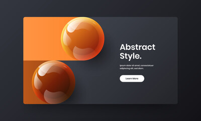 Geometric 3D spheres leaflet concept. Multicolored cover vector design illustration.