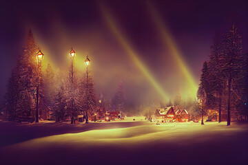 Weihnachtliche Winterlandschaft Christmas Jahreszeit	Weihnachsmarkt Advent Stimmung Digital 
