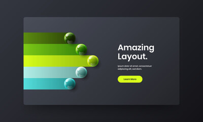 Clean poster vector design layout. Colorful 3D balls web banner illustration.