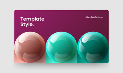 Premium company cover vector design illustration. Geometric realistic spheres presentation template.