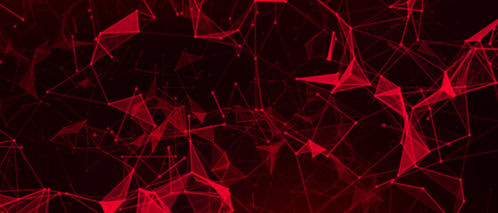 Digital Dark Red Background with Warning Ribbon. Data Breach Concept © WhataWin
