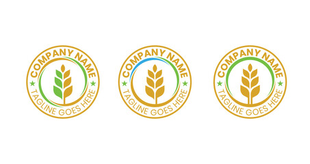 Wheat Swirl Logo Concept symbol sign icon Element Design. Agriculture, Bakery, Grain Logotype. Vector illustration template