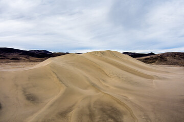 Aerial view of sand dunes in the desert southwestern USA.