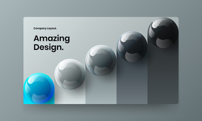 Minimalistic cover vector design illustration. Simple 3D spheres flyer concept.