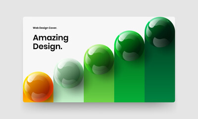Bright 3D balls front page illustration. Clean company cover vector design concept.