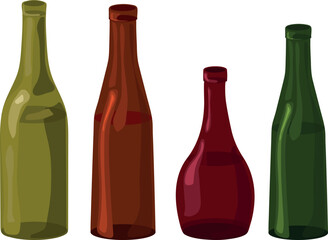Set of Glass wine bottles