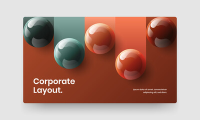 Original presentation vector design concept. Unique 3D spheres catalog cover illustration.