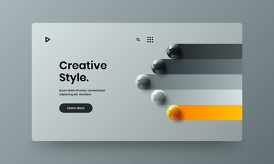Multicolored banner vector design layout. Unique 3D balls corporate cover concept.