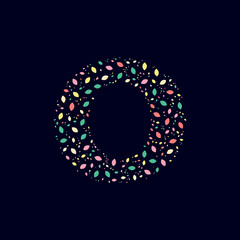 Color Abstract letter O nature leaves 