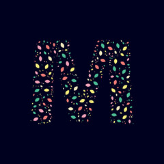 Color Abstract letter M nature leaves 