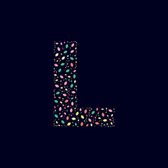 Color Abstract letter L nature leaves 