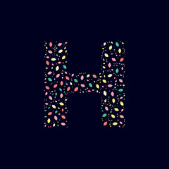 Color Abstract letter H nature leaves 