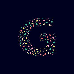 Color Abstract letter G nature leaves 