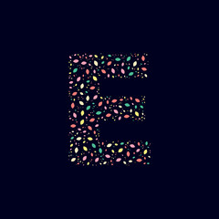 Color Abstract letter E nature leaves 