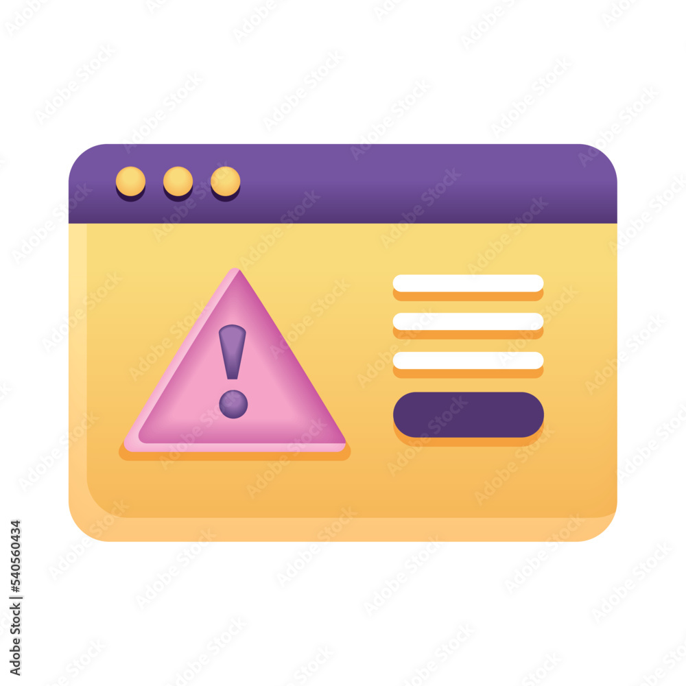 Poster website template with alert symbol