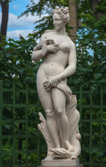 Statue Allegory Voluptuousness in Summer garden, Saint Petersburg, Russia