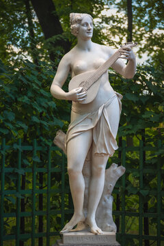 Statue of muse Terpsichore in Summer garden, Saint Petersburg, Russia