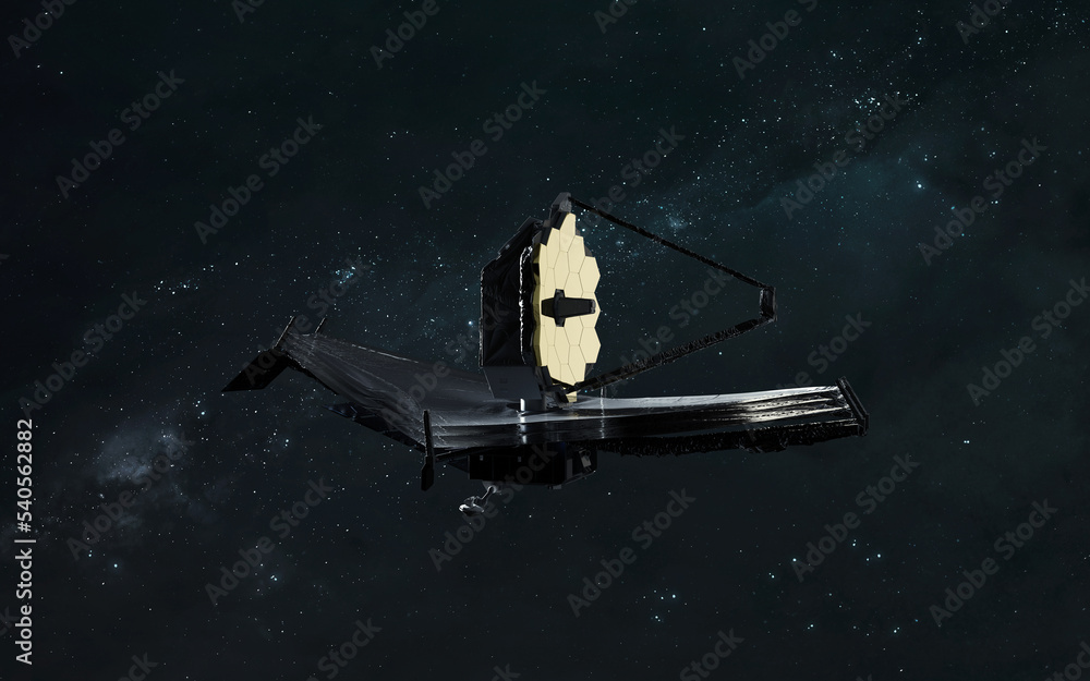 Canvas Prints james webb telescope explores deep space. jwst launch art. elements of image provided by nasa