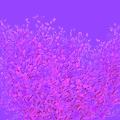 木の葉 ブッシュ 藪 抽象 紫 油絵