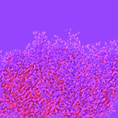 木の葉 ブッシュ 藪 抽象 紫 油絵