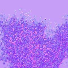 木の葉 ブッシュ 藪 抽象 紫 油絵