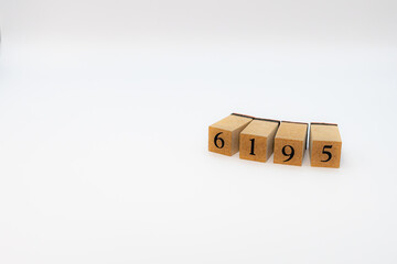 木ブロック　数字　Number　ナンバー　6195
