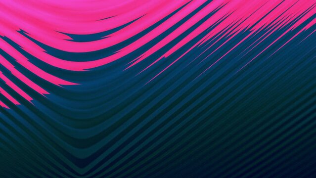 Abstract animation digital graphic of colorful wavy lines form into geometric pattern are flowing in motion on the background. Dynamic background, and futuristic colorful wave gradient design concept.
