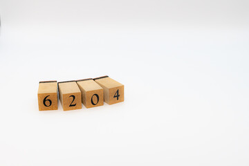 木ブロック　数字　Number　ナンバー　6204
