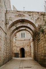 Fototapeta na wymiar The old city streets, architecture, Jerusalem, Israel