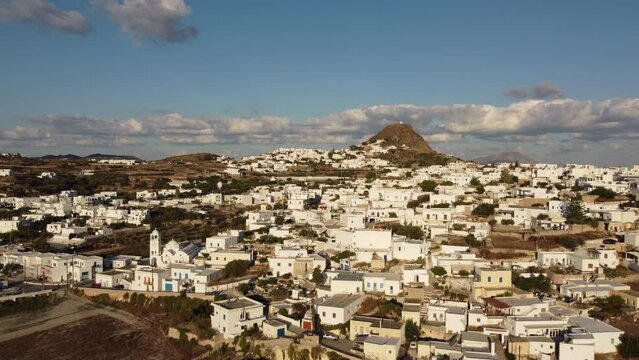 Triovasalos Aerial View in Milos, Cyclades Island in the Aegean Sea, Greece