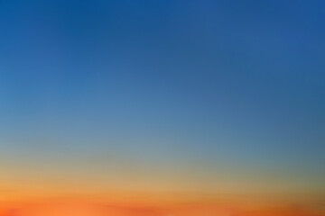 Gradient on the evening sky red blue color, beautiful copy space background