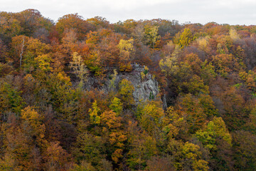 Kopparhatten viewpoint at Soderasen National park is Scania's highest point at 212 m (696 ft) above sea level. Captured in fall season.