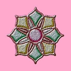 Flower pattern on a pink background. Vector image.