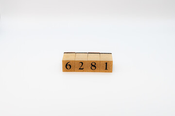 木ブロック　数字　ナンバー　Number　6281