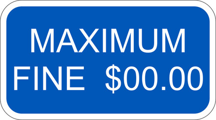 Reserved parking sign disabled access handicapped parking only  fine warning