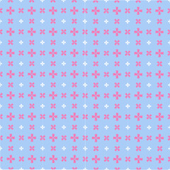 Hand drawn vector,  seamless pattern white polka dots on blue background.