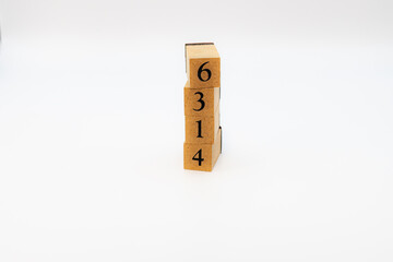 木ブロック　数字　ナンバー　Number　6314