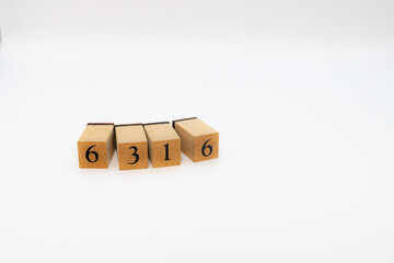 木ブロック　数字　ナンバー　Number　6316