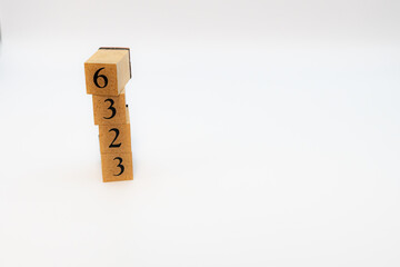 木ブロック　数字　ナンバー　Number　6323