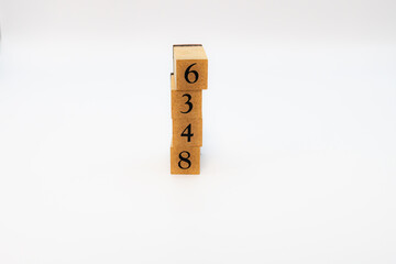 木ブロック　数字　ナンバー　Number　6348