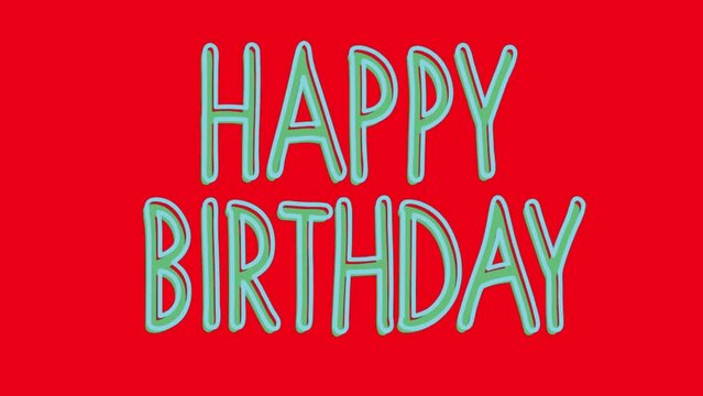 Happy Birthday, Background. Animated happy birthday candle cake. Balloon,
