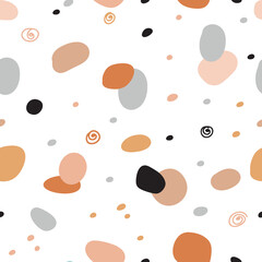 Kids seamless pattern with abstract shapes and bubbles - 540572612