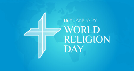 Obraz premium World Religion Day Nice Blue Background Illustration