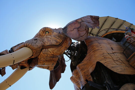 Giant mechanical elephant in Nantes, Brittany, France