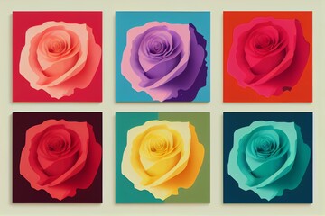 Set of roses isolated. Set of flowers for tile. Very bright flash. Paint colors. Paints for design. Colors. Colored. Coloration. Colouration. Marking. Colours. Weekend.