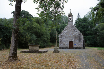Fototapeta na wymiar Chapel Notre-dame penity or kerity in Karnoet, Brittany, France