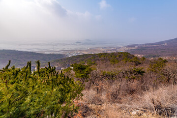 강화도 낙가산 정상에서 본 서해바다의 풍경