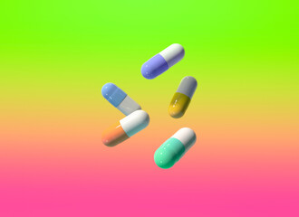 Pharmaceutical medicine capsules - Healthcare theme - 3D