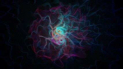 Abstract wavy particles backdrop. Abstract high quality CG texture.  3D rendered overlay image. Ideal for banners, posters, web pages, abstract background